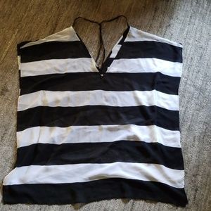 Black and white bathing suit coverup